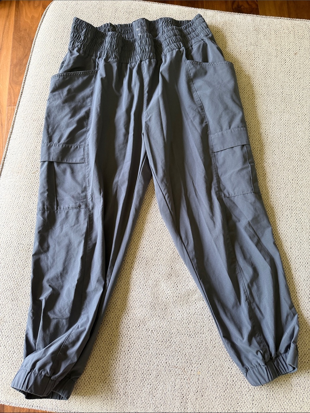 Prana Gray Women's Cargo Joggers with Smocked Waist